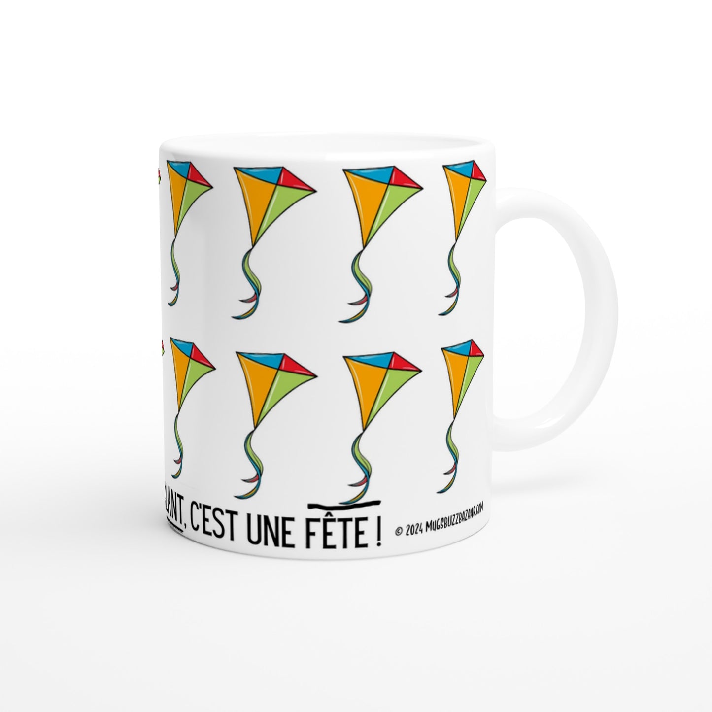 "Faire du cerf-volant, c'est une fête !" - Standard Size - MugsblizzBazaar.com