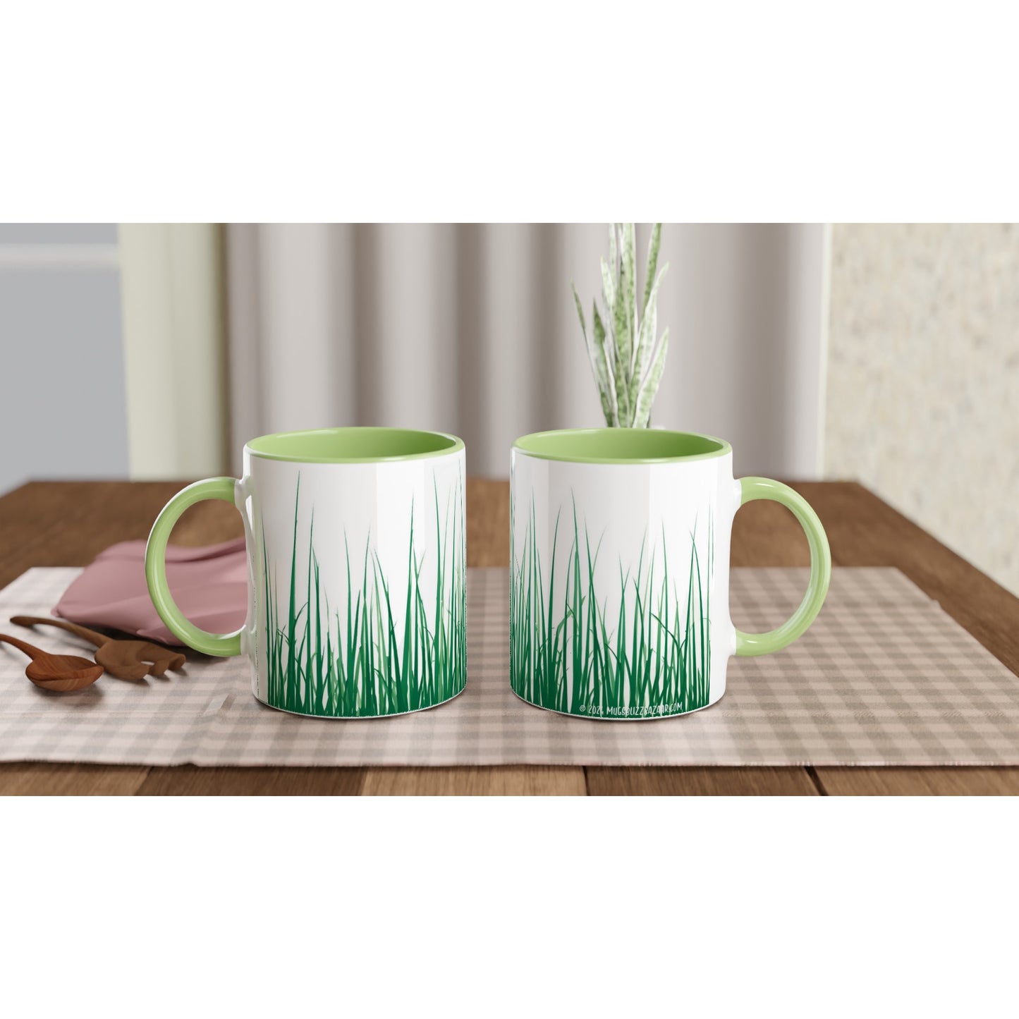 Nature's Brew - Grass Blade Delight - Green Inside - Standard Size - MugsblizzBazaar.com